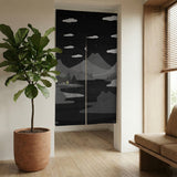 Cute Cat Mountains Noren Curtain - Noren Door Curtain - Deskneko - Noren Door Curtains