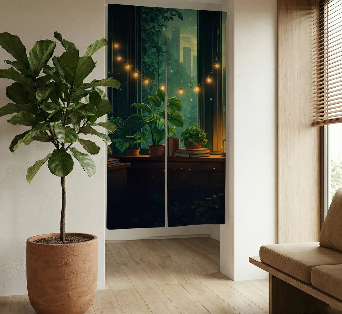 Lofi Cozy Noren Door Curtain - Deskneko