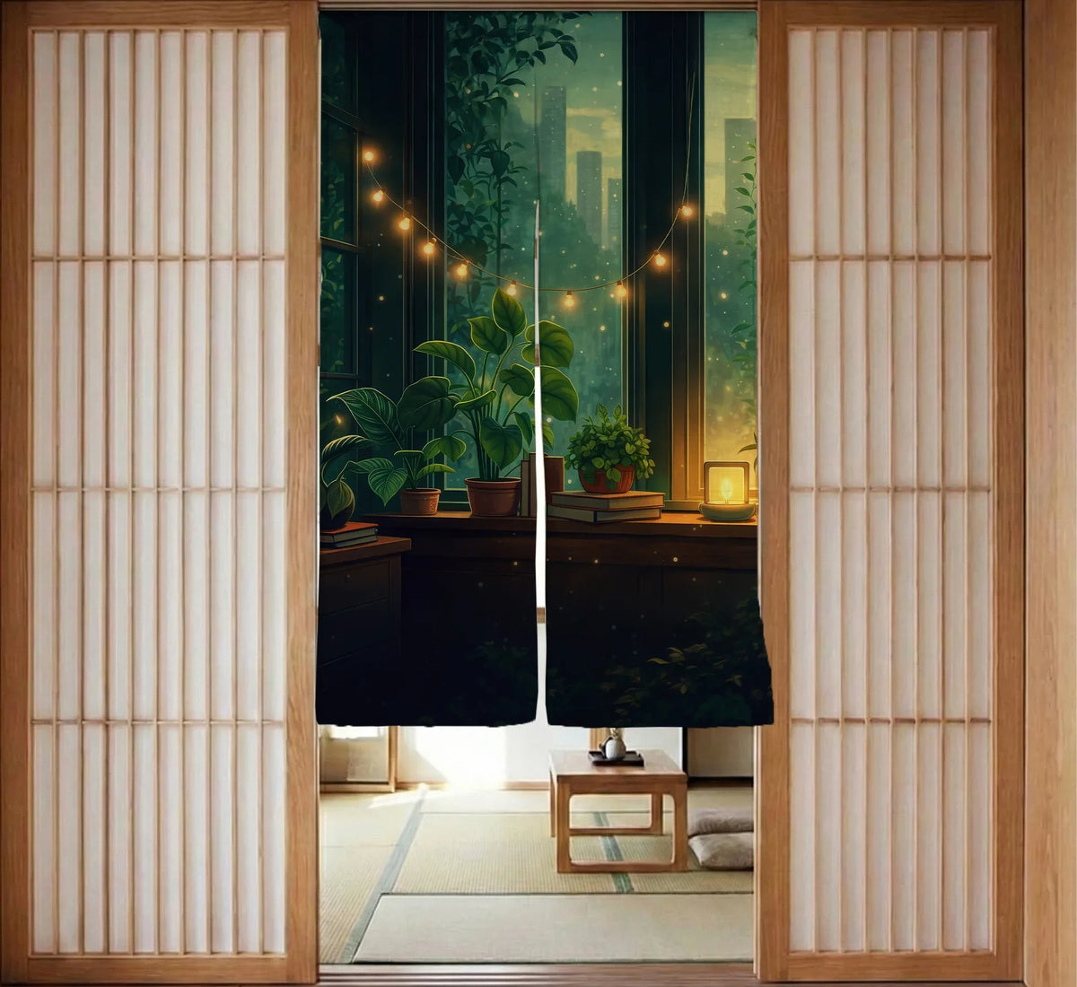 Lofi Cozy Noren Door Curtain - Deskneko