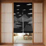 Cute Cat Mountains Noren Curtain - Noren Door Curtain - Deskneko - Noren Door Curtains