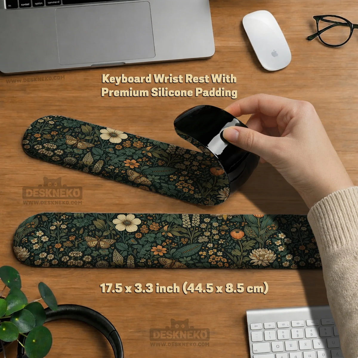 Ergonomic Botanical Mousepad & Wrist Rest for Cozy Desk Setup - Deskneko