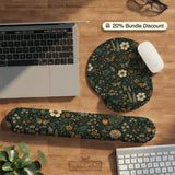 Dark Floral Cottagecore Desk Mat with Botanical Butterflies - Deskneko