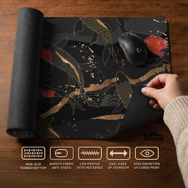 Koi Waves Desk Mat - Desk Mat - Deskneko - Desk Mats & Mousepads
