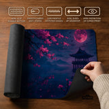 Dark Sakura Cherry Blossom Desk Mat - Deskneko