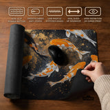 Black Gold Koi Desk Mat Mousepad - Desk Mat - Deskneko - Desk Mats & Mousepads