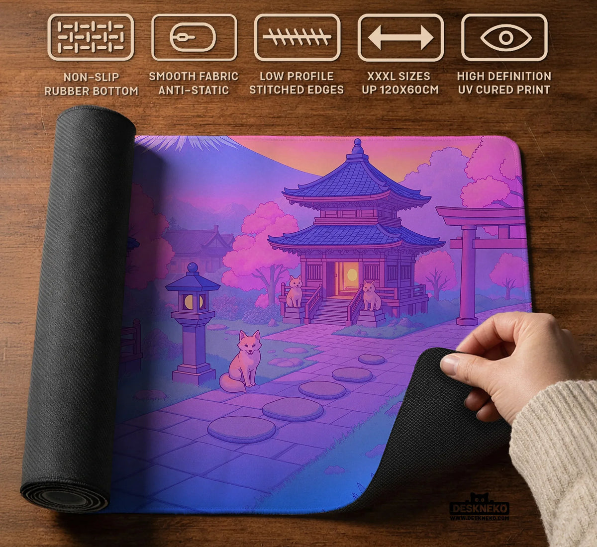 Sakura Gaming Desk Mat Mousepad - Deskneko