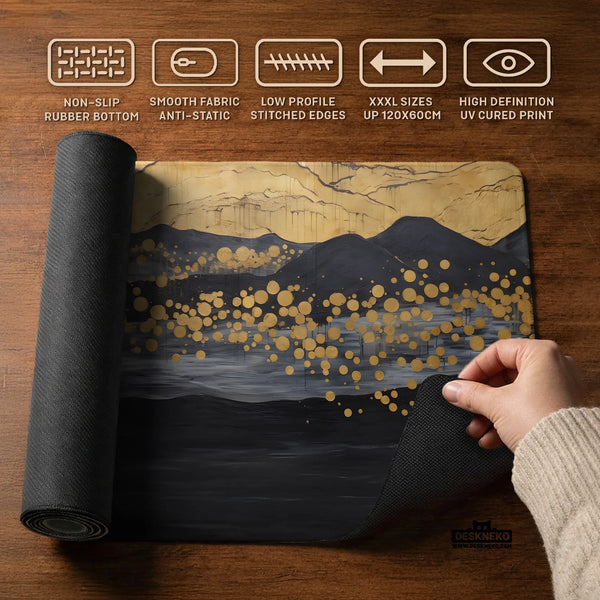 Gold Abstract Mousepad - Deskneko