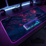 Dark Sakura Cherry Blossom Desk Mat - Deskneko
