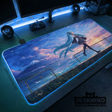 Anime Girl Landscape gaming desk mat mousepad - Deskneko