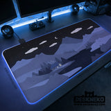 Navy Blue Mousepad With Cat Shaped Hills - Deskneko