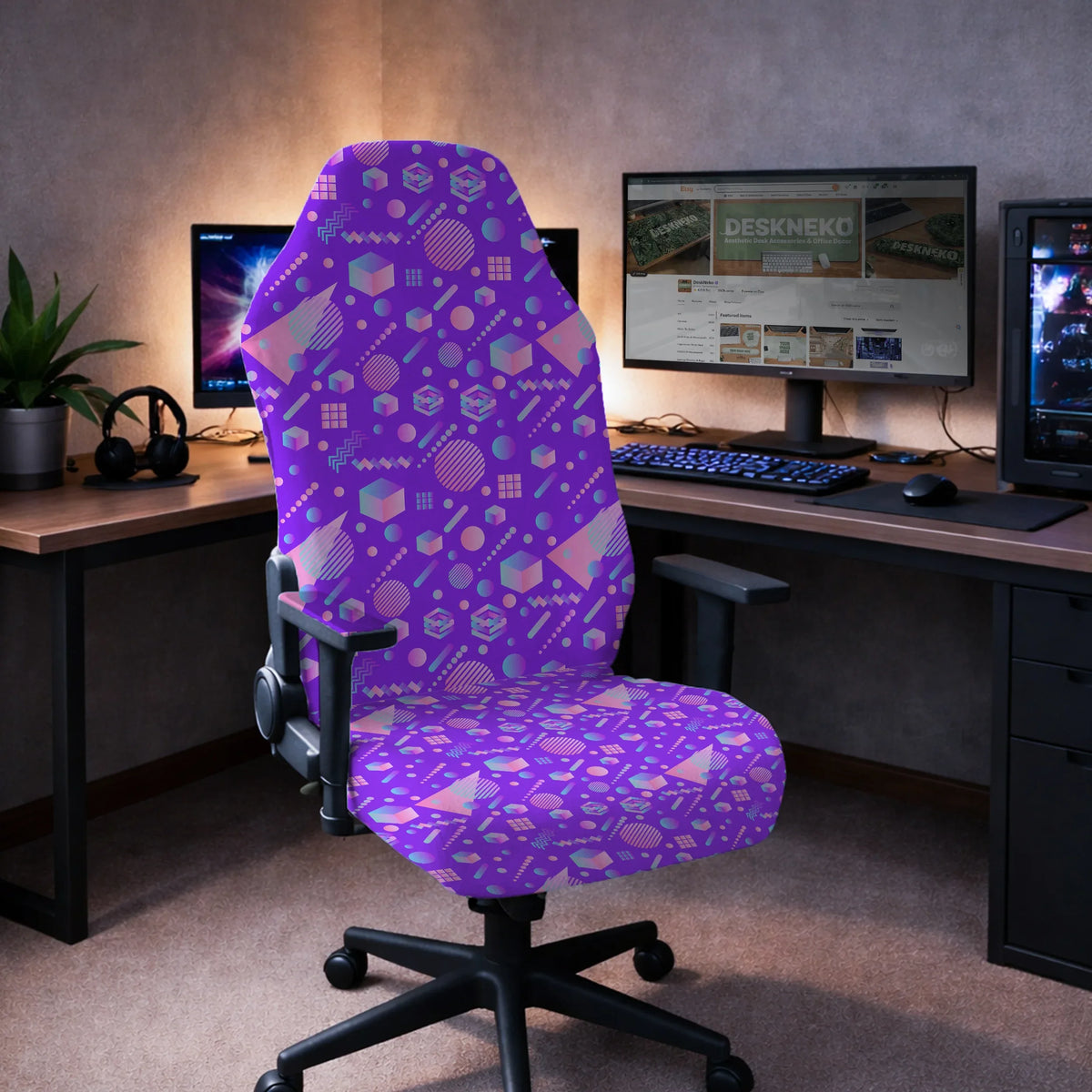 Geometric Chair Cover - Deskneko
