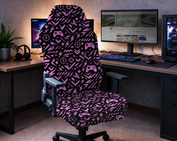 Black & Pink Chair Cover - Deskneko