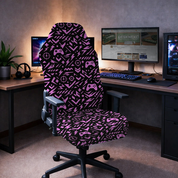 Black & Pink Chair Cover - Deskneko