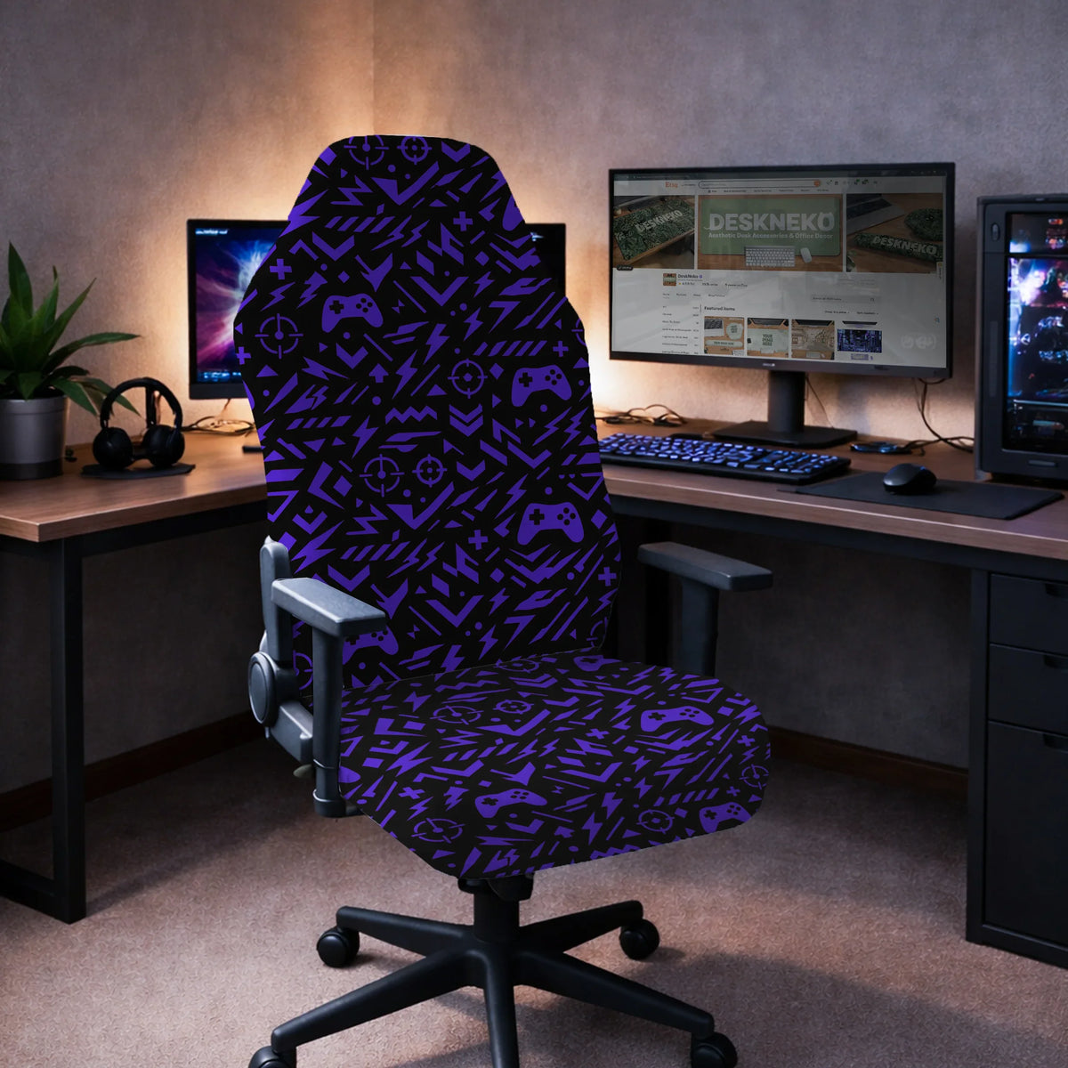 Purple Chair Cover - Deskneko