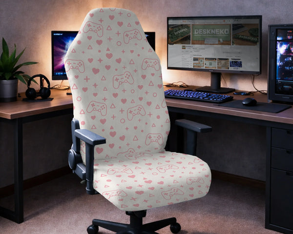 Pink Gamer Chair Cover - Deskneko
