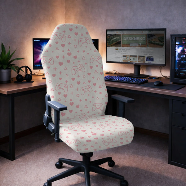 Pink Gamer Chair Cover - Deskneko