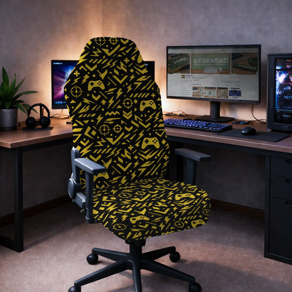 Black & Yellow Chair Cover - Deskneko