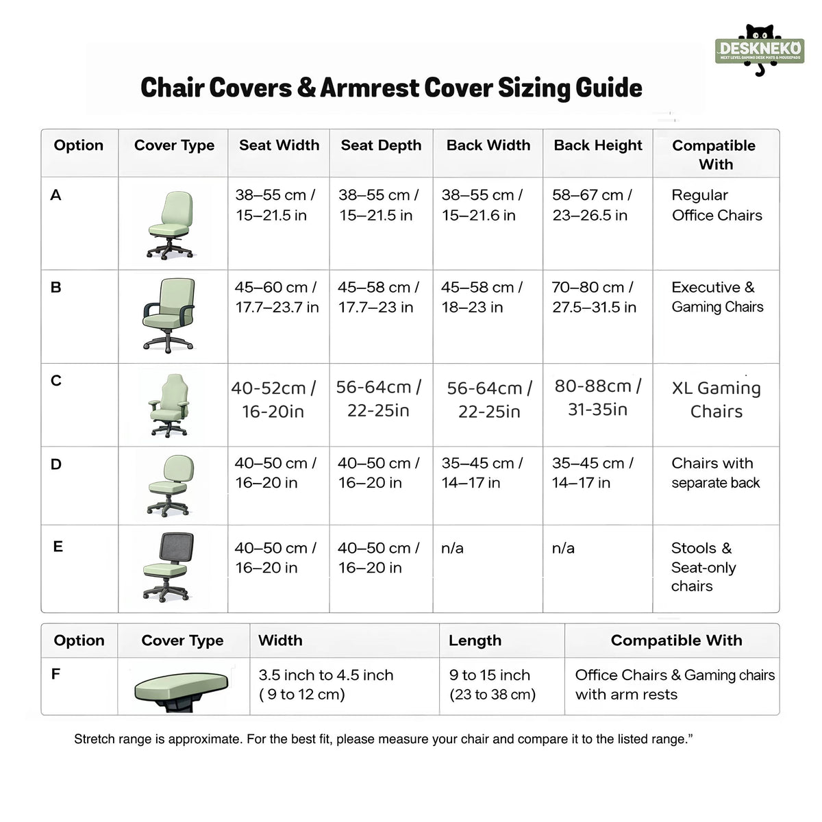 Gaming Chair Cover, Green Botanical Cat Office Chair Slipcover - Chair Covers - Deskneko - Desk Chair Covers