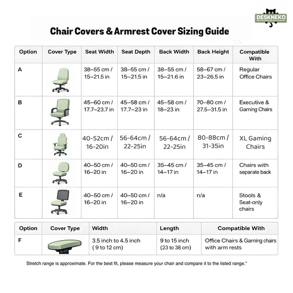 Gaming Chair Cover, Green Botanical Cat Office Chair Slipcover - Chair Covers - Deskneko - Desk Chair Covers