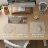A beige mousepad with a topographic line pattern in a repeating design.