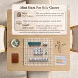 Beige plaid mahjong mat with a cream tartan pattern on a neutral background.