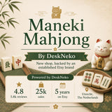 A teal mahjong mat with a peacock feather pattern and scalloped edges.